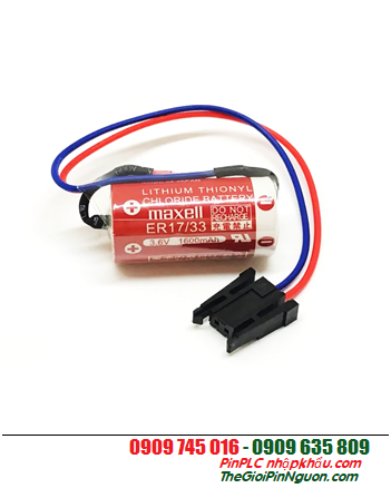 Pin Maxell ER17/33 Lithium Thionyl Chloride 3.6V (zắc 4 holes) nuôi nguồn PLC/CNC chính hãng Maxell